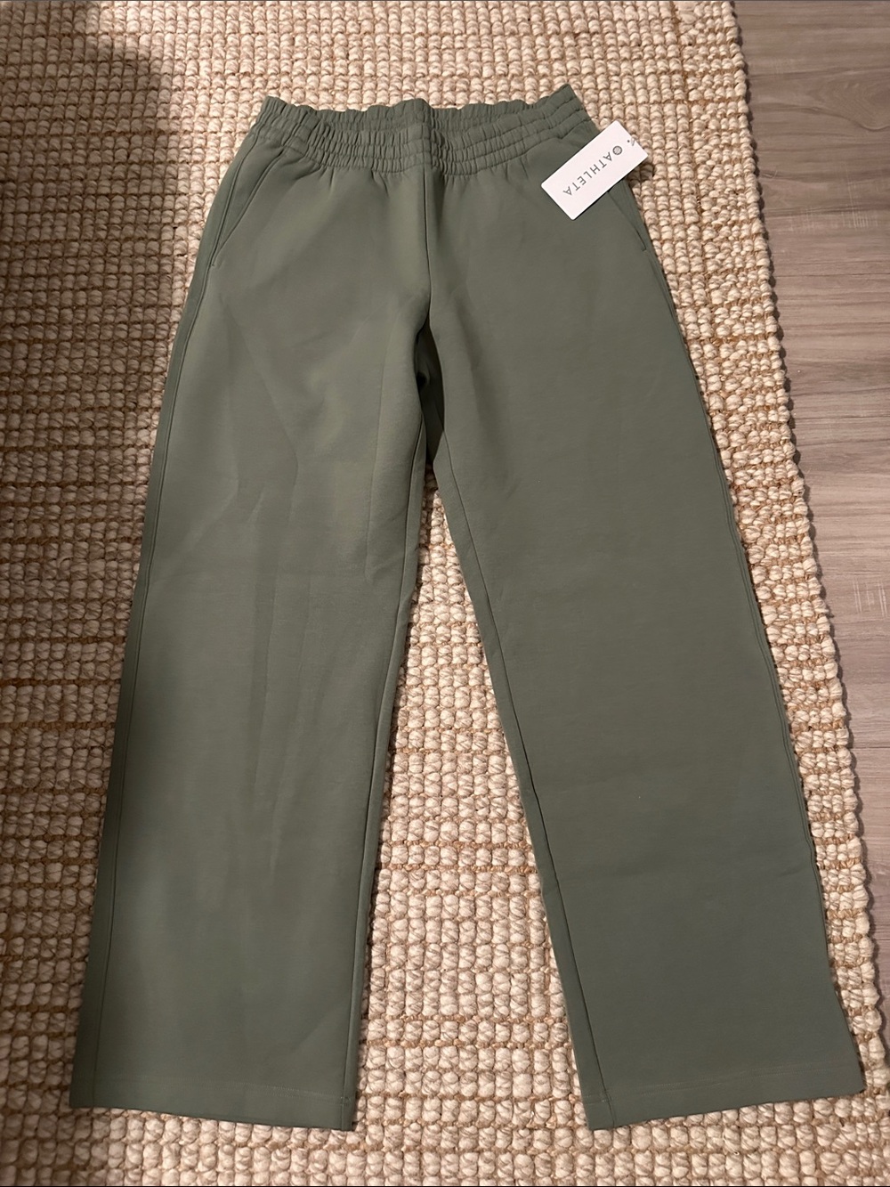 Athleta Olive Wide-Leg Pull-On Joggers